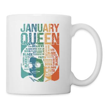 Janvier - Mois de naissance de la Reine - Célébrez - Mug blanc - blanc - Droite