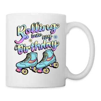 Rolling Into My Birthday Quad Skater Rollschuhe - Tasse - Weiß - Rechts
