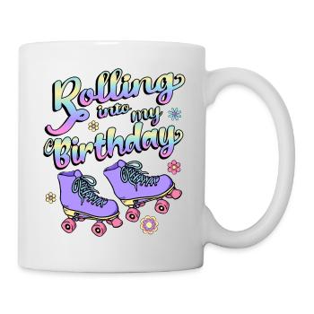 Rolling Into My Birthday Quad Skater Lila - Tasse - Weiß - Rechts