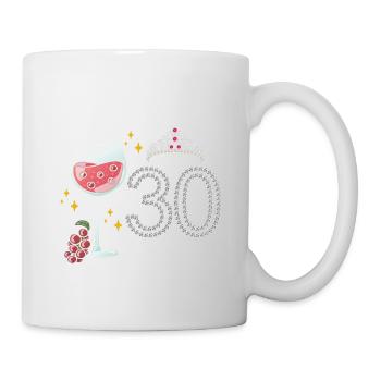 Prost Auf 30 Jahre Weintrauben Zur Feier Des - Tasse - Weiß - Rechts