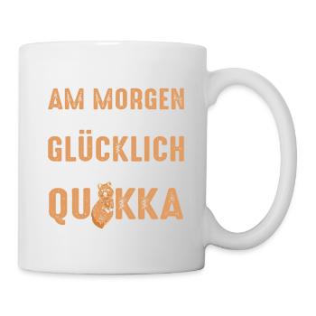 Einen Kaffee Am Morgen Und Ich Bin Glücklich Wie E - Tasse - Weiß - Rechts