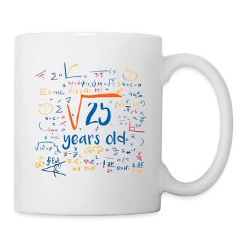 square root 25 years old - Mug blanc - blanc - Droite