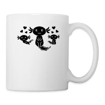 Cute Axolotl with Hearts Kawaii Axolotls - Mug - white - Right