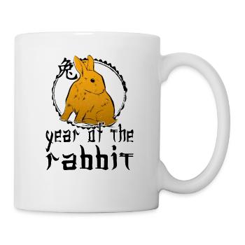 Chinesisches Hase Schriftzeichen Neujahr - Tasse - Weiß - Rechts