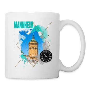 Mannheim Deutschland Stadt Skyline Vintage Retro - Tasse - Weiß - Rechts