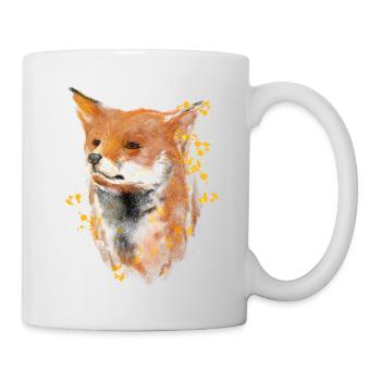 Fuchs Bunte Tierwelt Waldtiere Tiermotiv Tierisch - Tasse - Weiß - Rechts