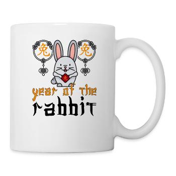 Chinesisches Hase Schriftzeichen Neujahr - Tasse - Weiß - Rechts