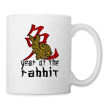 Chinesisches Hase Schriftzeichen Neujahr - Tasse - Weiß - Rechts