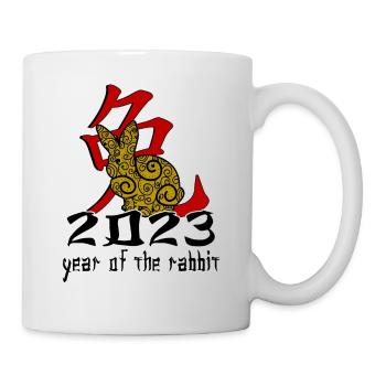 Chinesisches Hase Schriftzeichen Neujahr - Tasse - Weiß - Rechts