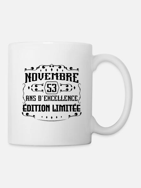 Novembre 53 Ans cadeau d'Anniversaire - Mug blanc - blanc
