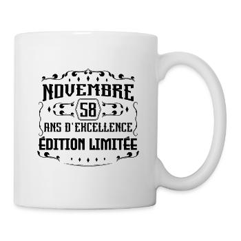 Novembre 58 Ans d'excellence cadeau d'Anniversaire - Mug blanc - blanc - Droite