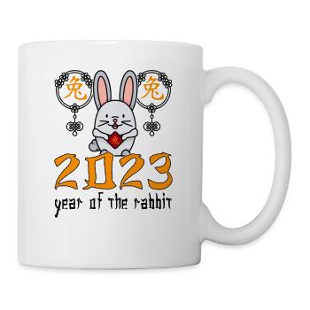 Chinesisches Hase Schriftzeichen Neujahr 2023 - Tasse - Weiß - Rechts