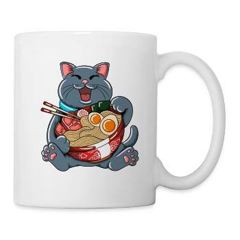 Ramen essende Katze Kawaii Anime Baka japanisches - Tasse - Weiß - Rechts