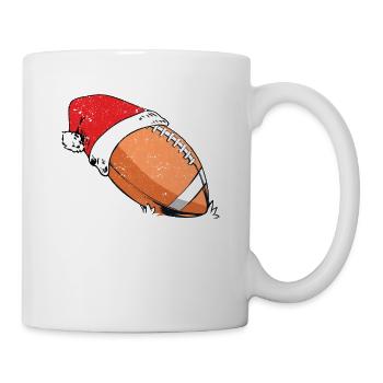 Joueur de football de Noël Père Noël Chapeau Noël - Mug blanc - blanc - Droite