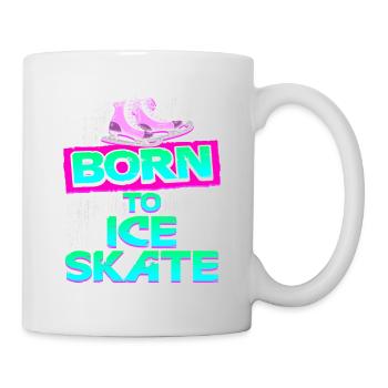 Born To Ice Skate Retro Vintage Skating Designs - Tasse - Weiß - Rechts