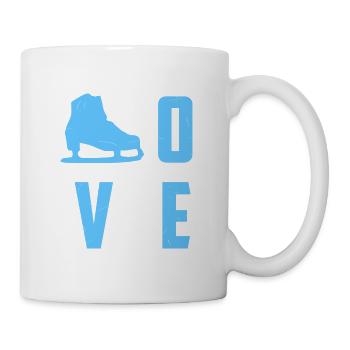 LOVE Ice Skating Retro Awesome T-Shirt Present - Tasse - Weiß - Rechts