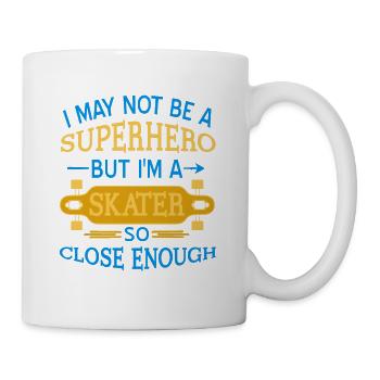 Je ne suis peut-être pas un super-héros, mais je suis un patineur drôle - Mug blanc - blanc - Droite