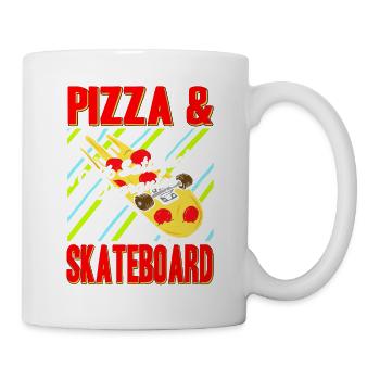Pizza & Skateboard 100% Satisfaction Guarantee - Mug - white - Right