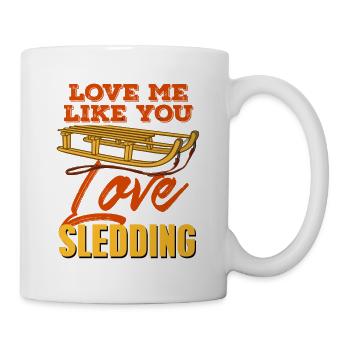 Retro Vintage Love Me Like You Love Sledding - Mug - white - Right