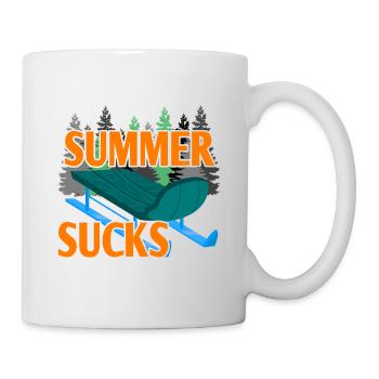 SUMMER SUCKS Funny Sledding Lover T-Shirt Present - Tasse - Weiß - Rechts
