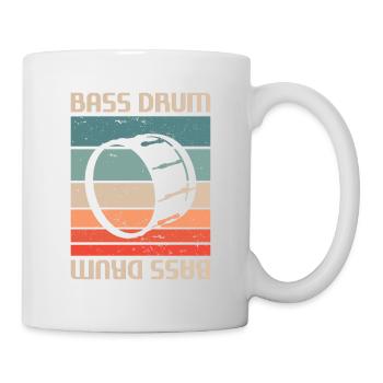 Retro Vintage Classic Bass Drum Instrument Drummer - Mug blanc - blanc - Droite