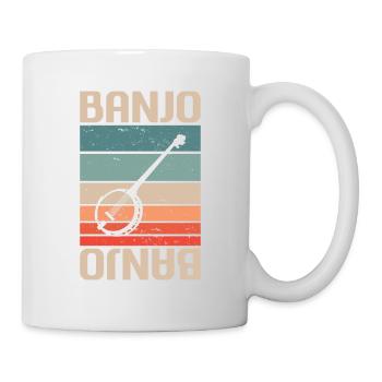 Retro Vintage Classic Banjo Instrument Banjoist - Mug - white - Right