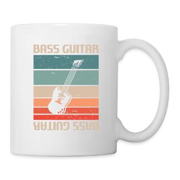 Retro Vintage Classic Bass Guitar Instrument Guita - Mug - white - Right