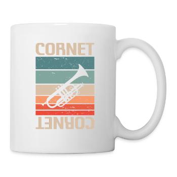 Retro Vintage Classic Cornet Player Instrument - Mug - white - Right