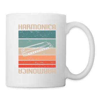 Retro Vintage Classic Harmonica Instrument - Mug - white - Right