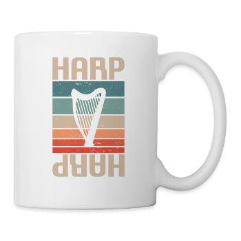 Retro Vintage Classic Harp Instrument Guita - Mug - white - Right