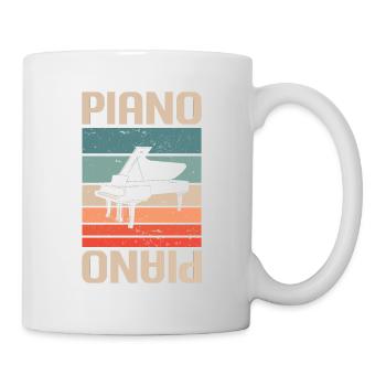 Pianiste d’instrument de piano classique rétro vintage - Mug blanc - blanc - Droite