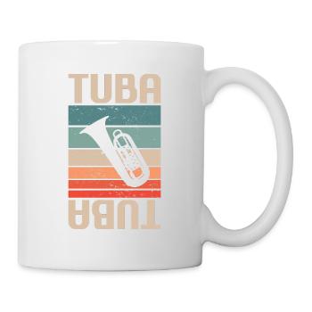 Retro Vintage Classic Tuba Player Instrument - Mug - white - Right