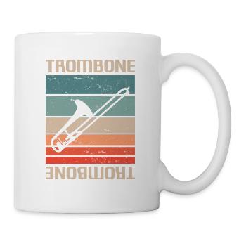Instrument de joueur de trombone classique vintage rétro - Mug blanc - blanc - Droite