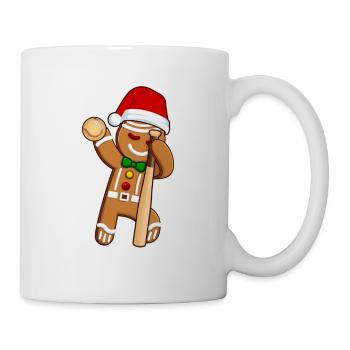 Dabbing Gingerbread Man Santa Claus Softball - Mug - white - Right