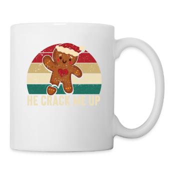 Er bringt mich zum Lachen Lustiger Lebkuchenmann - Tasse - Weiß - Rechts
