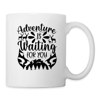 Des aventures vous attendent Chemise de randonnée - Mug blanc - blanc - Droite