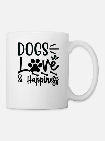 Dogs Love & Happiness - Tasse - Weiß