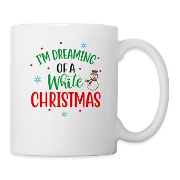 Ich träume von weißen Weihnachten Ugly Christmas - Tasse - Weiß - Rechts
