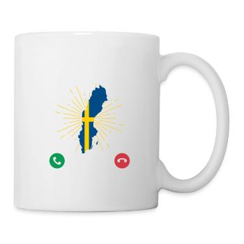 Schweden Ruft Ich Muss Los Schweden Geschenk - Tasse - Weiß - Rechts