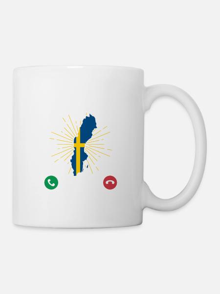 Schweden Ruft Ich Muss Los Schweden Geschenk - Tasse - Weiß