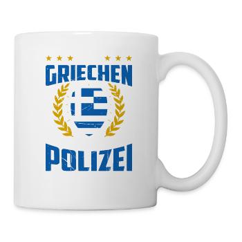 Echte Griechen Rufen Nicht Die Polizei Sondern Ihr - Tasse - Weiß - Rechts