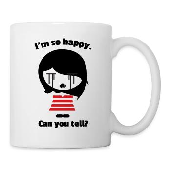 Je suis si heureux... pouvez-vous le dire? | Vêtements Emo pour filles |e - Mug blanc - blanc - Droite