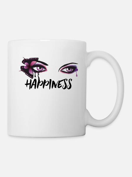 Glück | Mädchen Emo Kleidung | Emocore-| Emo Musi - Tasse - Weiß