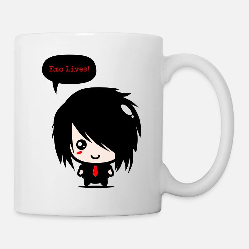 EMO lebt | Jungen Emo Kleidung | Emocore-| Emo Musik - Tasse - Weiß