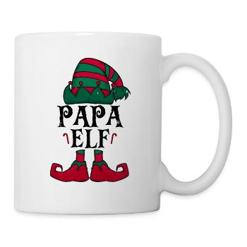 Papa Elf Weihnachten - Tasse - Weiß - Rechts