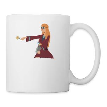 Hippie Mama Muttertag Mädchen Frieden - Tasse - Weiß - Rechts
