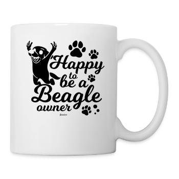 Beagle Hund - Tasse - Weiß - Rechts