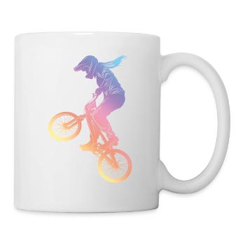 Motocross Woman Silhouette - Mug - white - Right