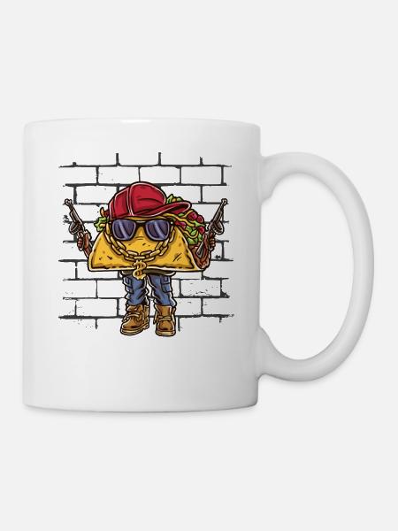 Lustiger Taco-gangster-stil - Tasse - Weiß