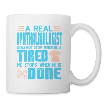 A Real Ophthalmologist Stops When He Is Done Retro - Mug - white - Right